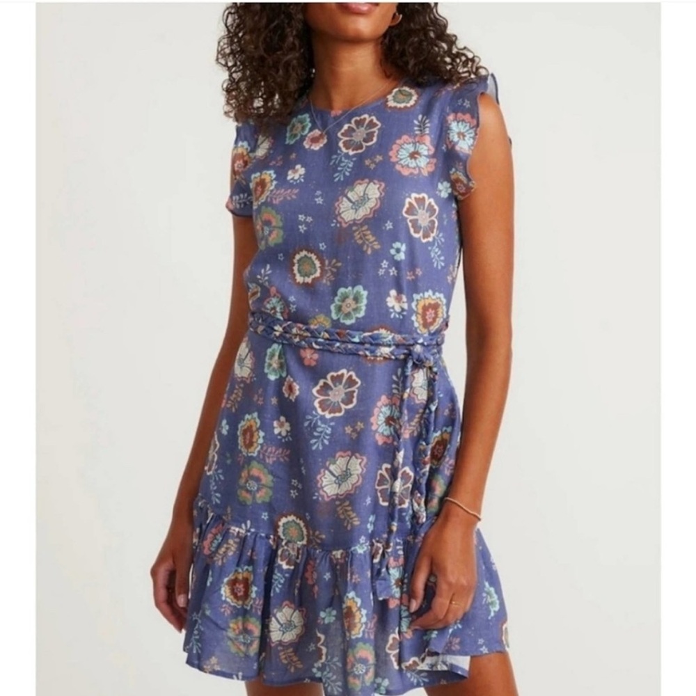 Marine Layer Laney Mini Dress in Marlin Hibiscus Floral Size Small